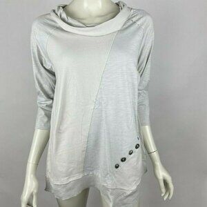 Neon‎ Buddha Selfless Top 3/4 Sleeve Cowl Neck Embellished Tunic Women XS S NWT
